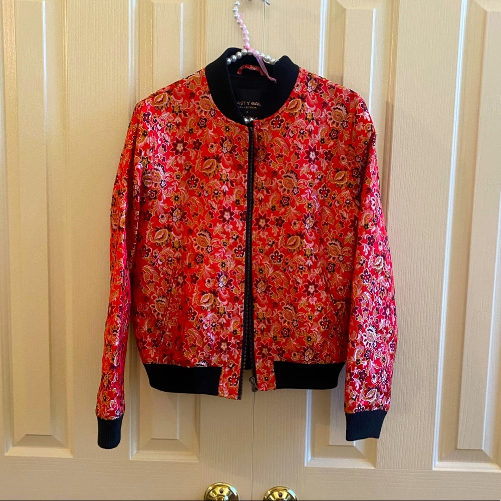 FOUND IT DONATING Nasty gal cherry bomb bomber jacket
